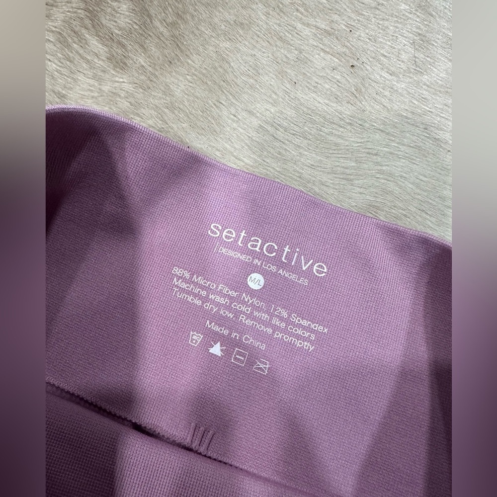 NWOT SET Active Sculptflex High Rise Seamless Purple Pink Leggings Size M/L Gym - Picture 4 of 5